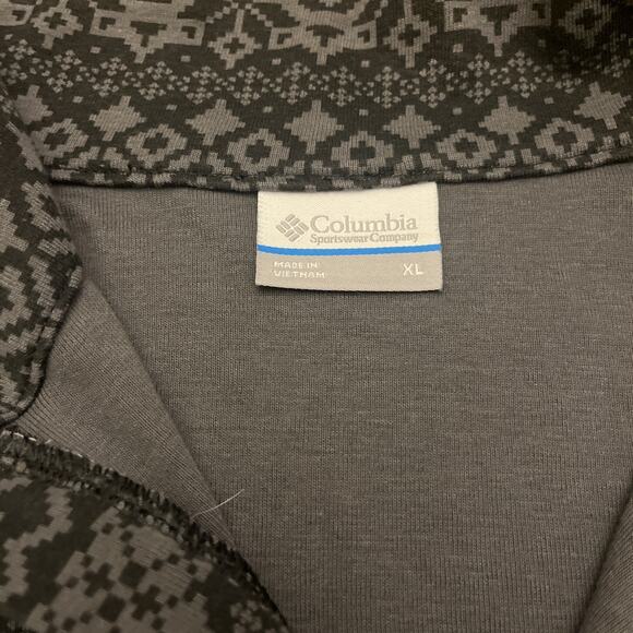Columbia Pullover 1/4 Zip Tone On Tone Dark Gray Long Sleeve Wmn XL Shirt Cabin - Picture 4 of 9
